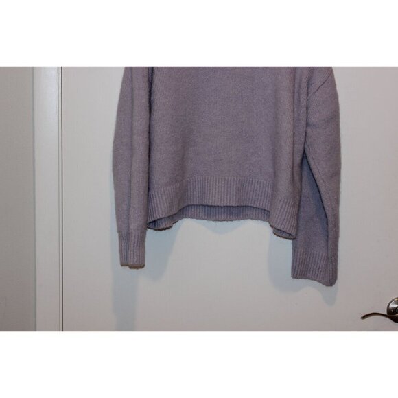 Zara Womens Lilac Oversized Knit  Pullover Sweater Size Large - Picture 3 of 9
